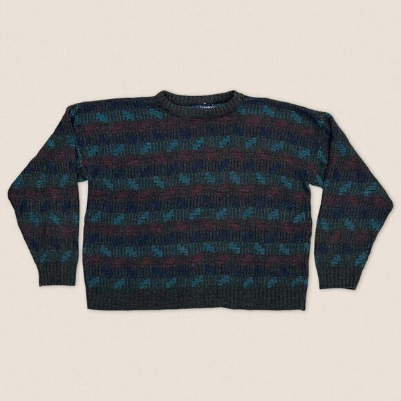 Vintage 90s Boxy Oversized Grandpa SweaterXhiliration Size Large